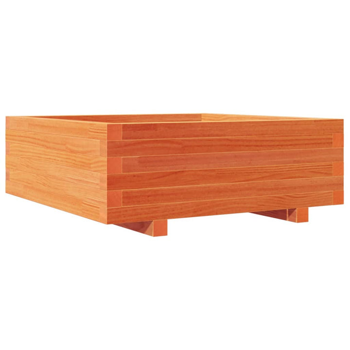 plantekasse 70x70x26,5 cm massivt fyrretræ gyldenbrun