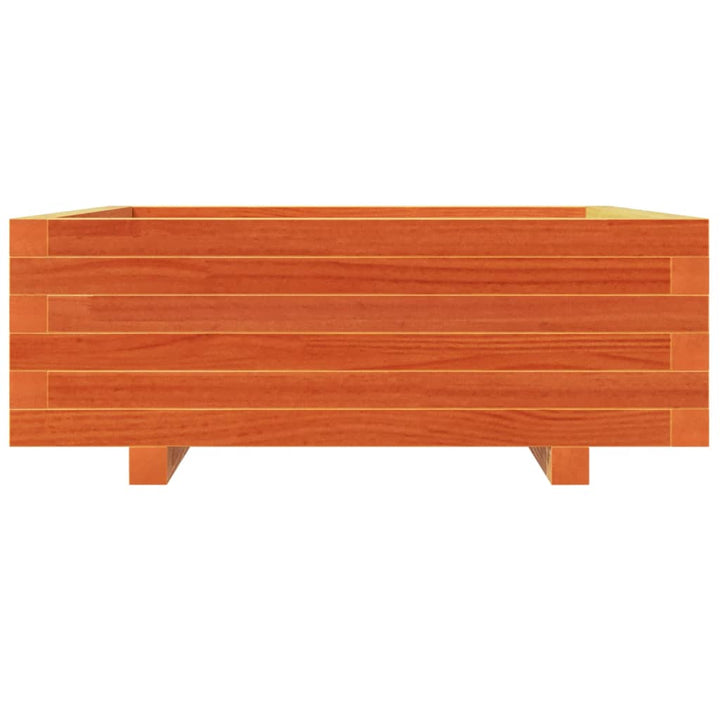 plantekasse 70x70x26,5 cm massivt fyrretræ gyldenbrun