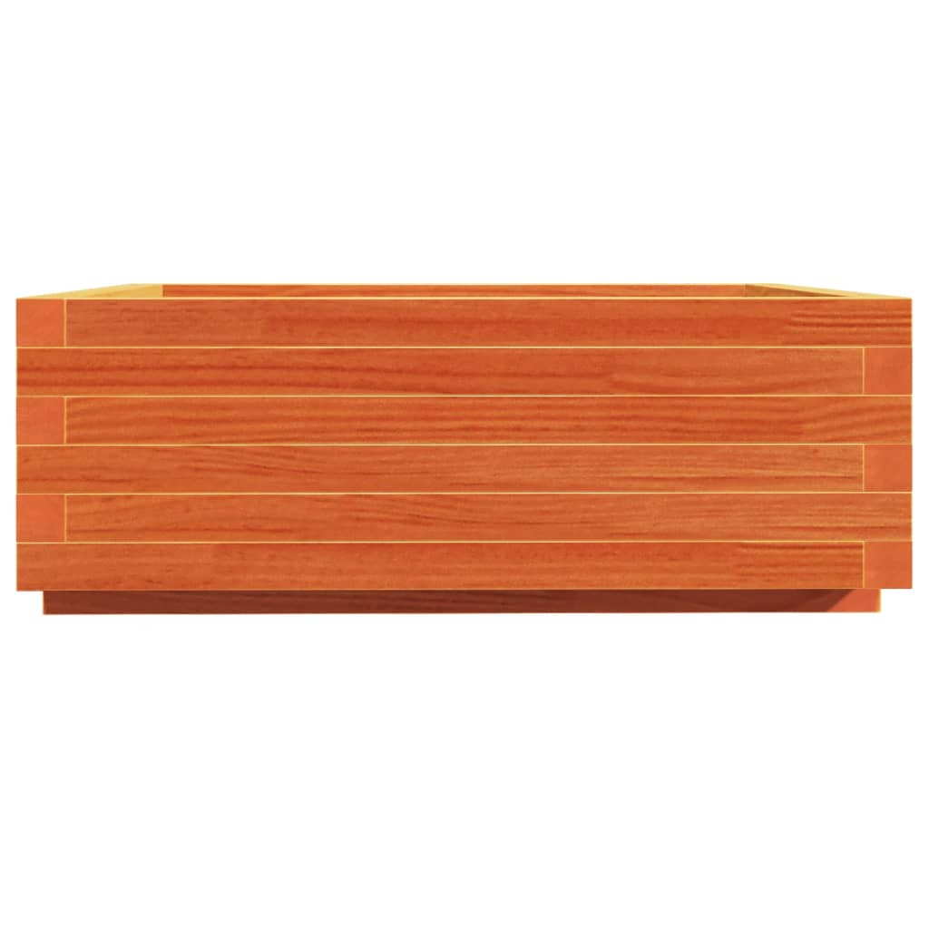 plantekasse 70x70x26,5 cm massivt fyrretræ gyldenbrun