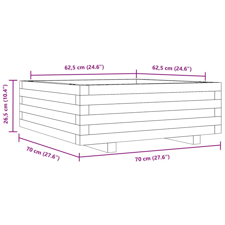 plantekasse 70x70x26,5 cm massivt douglasgran