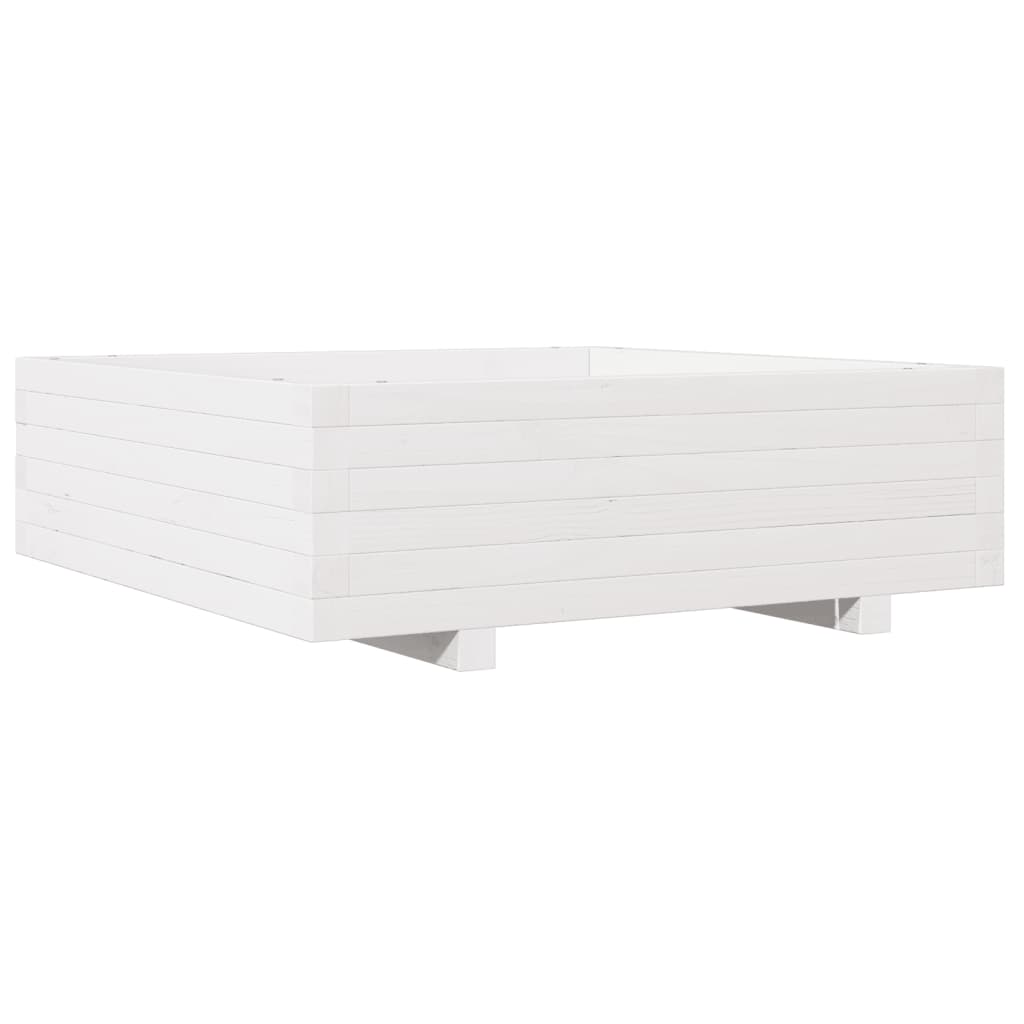 plantekasse 80x80x26,5 cm massivt fyrretræ hvid