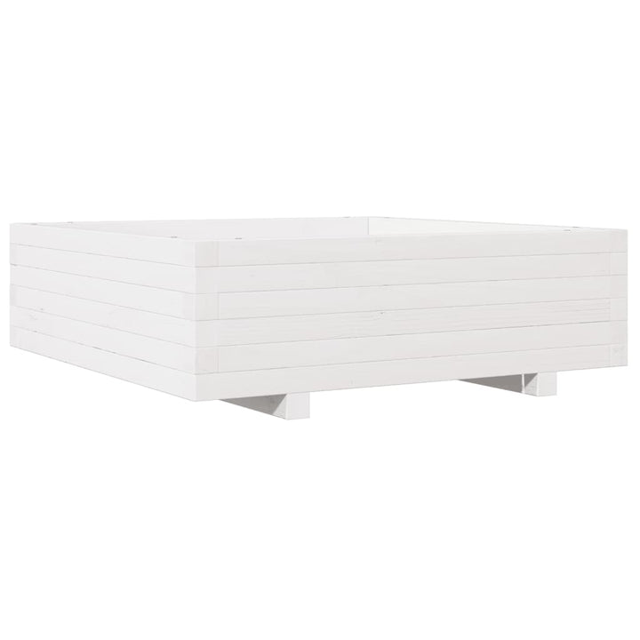 plantekasse 80x80x26,5 cm massivt fyrretræ hvid