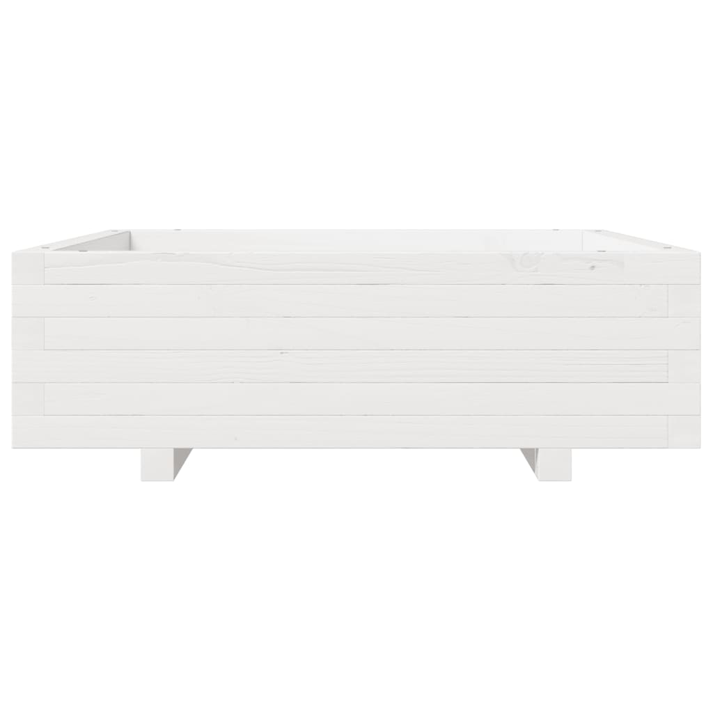 plantekasse 80x80x26,5 cm massivt fyrretræ hvid