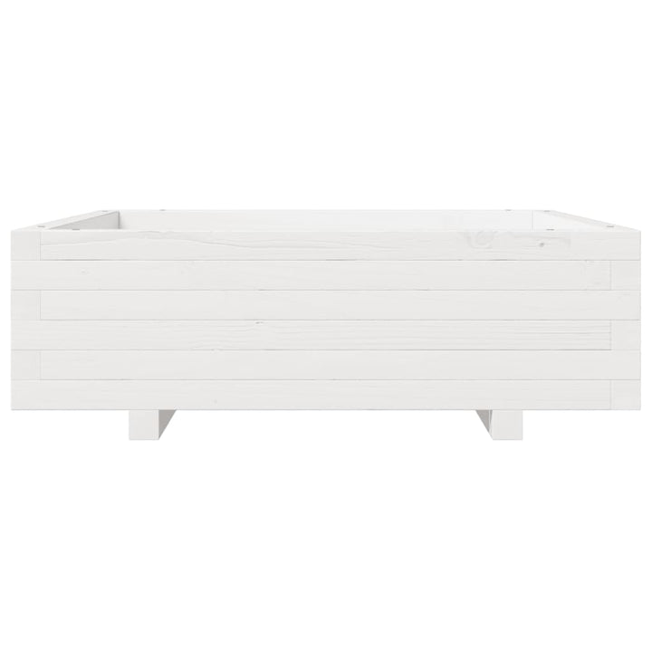 plantekasse 80x80x26,5 cm massivt fyrretræ hvid