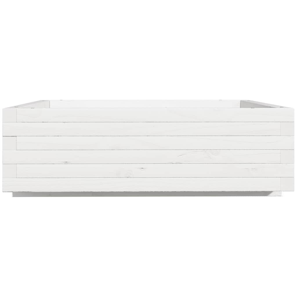 plantekasse 80x80x26,5 cm massivt fyrretræ hvid