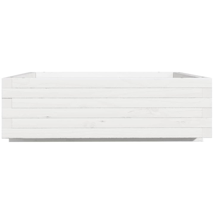 plantekasse 80x80x26,5 cm massivt fyrretræ hvid