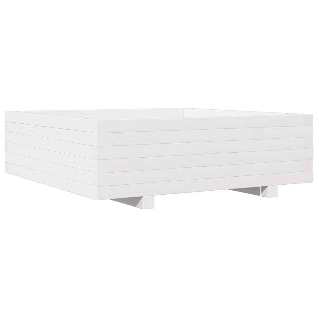 plantekasse 80x80x26,5 cm massivt fyrretræ hvid