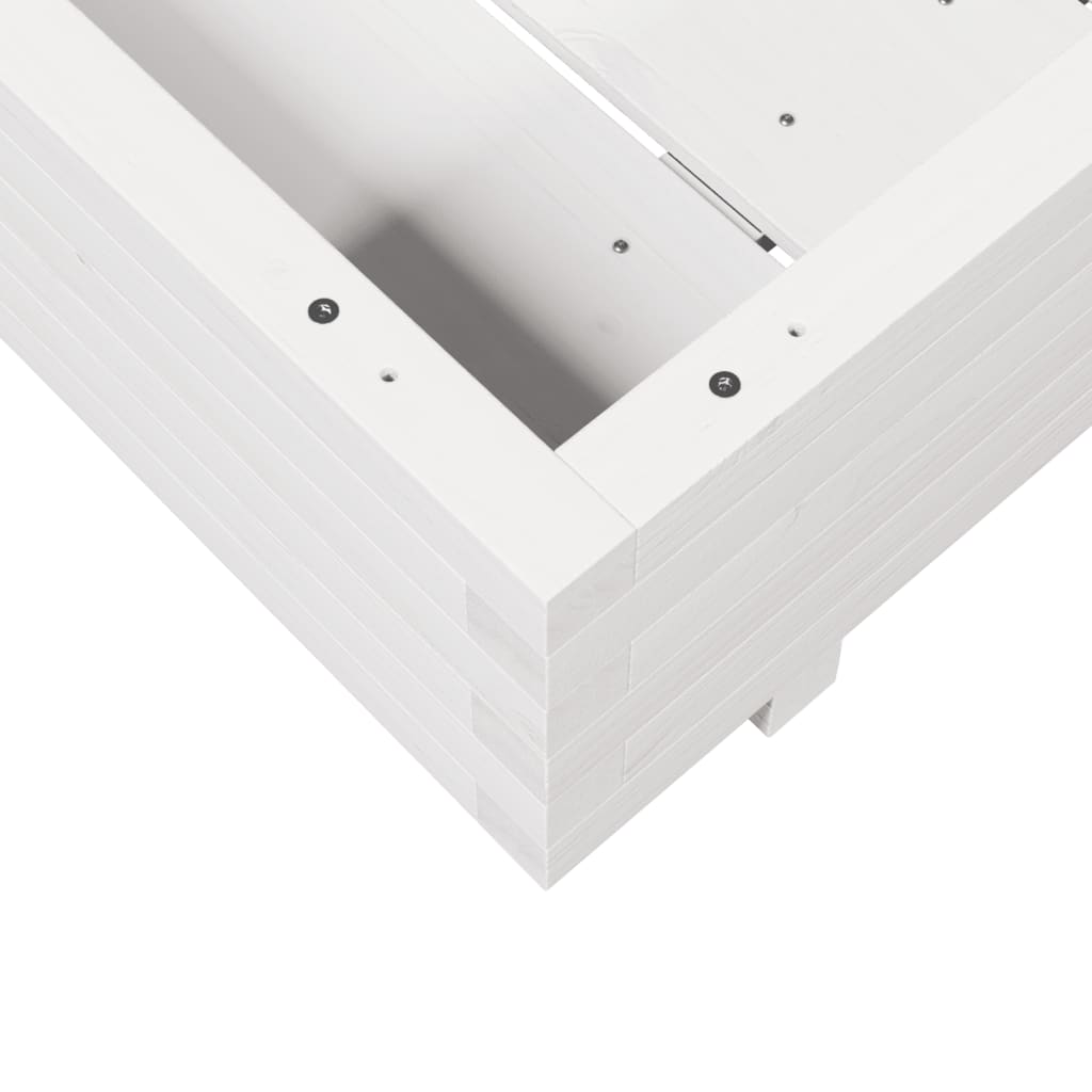 plantekasse 80x80x26,5 cm massivt fyrretræ hvid