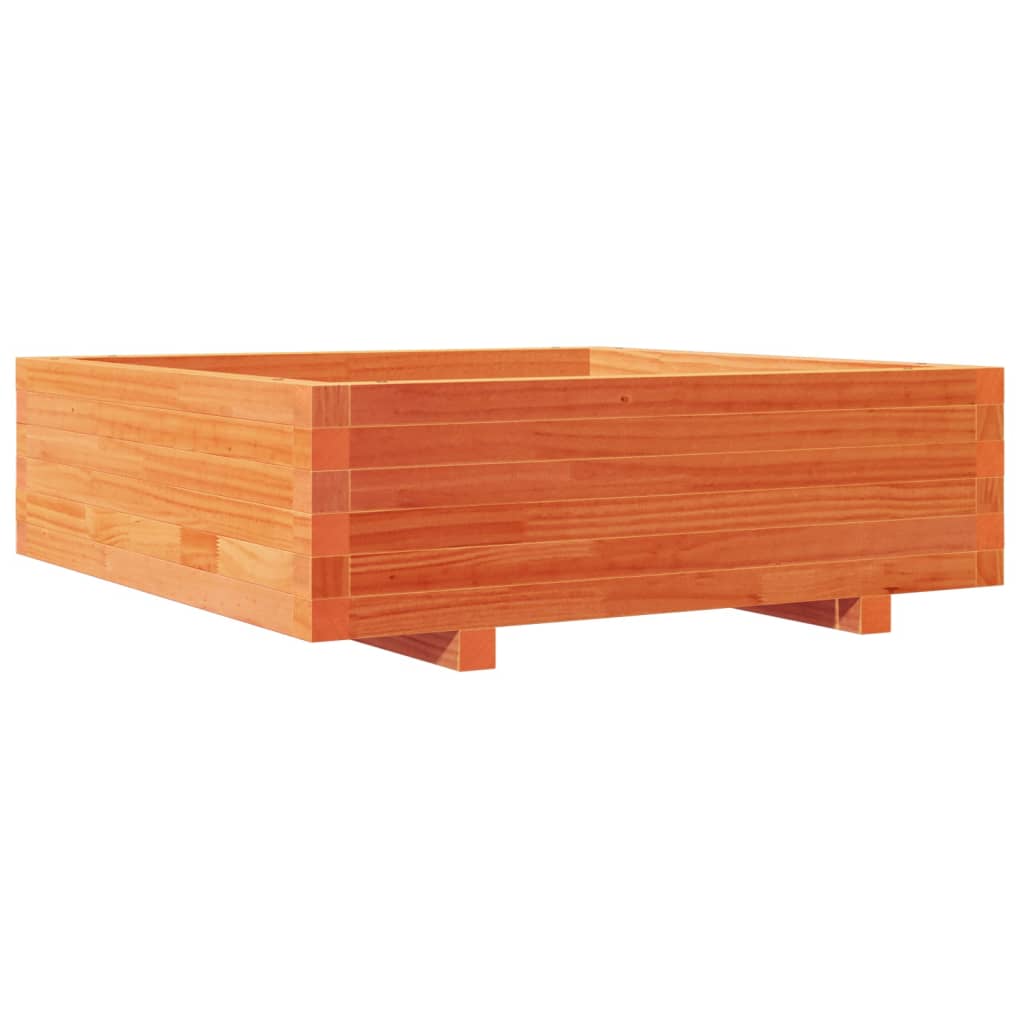 plantekasse 80x80x26,5 cm massivt fyrretræ gyldenbrun