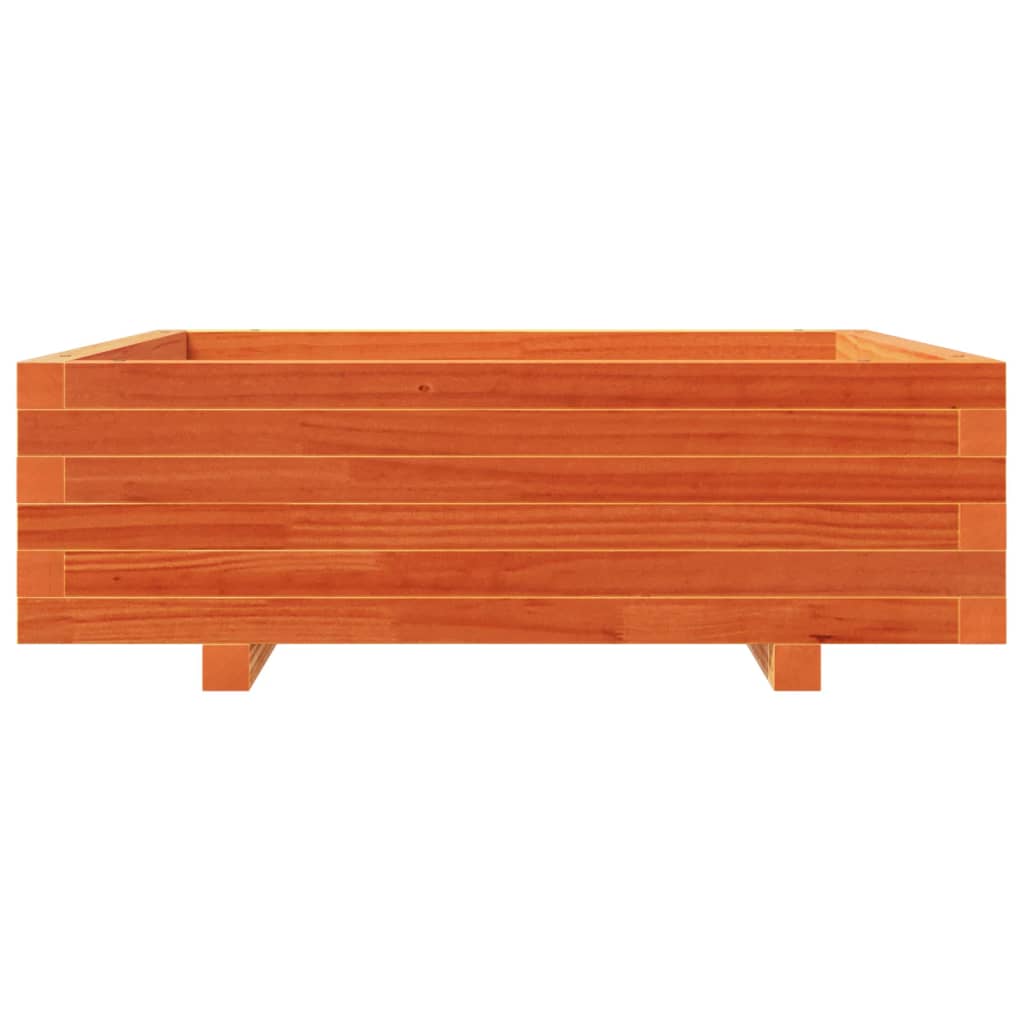 plantekasse 80x80x26,5 cm massivt fyrretræ gyldenbrun