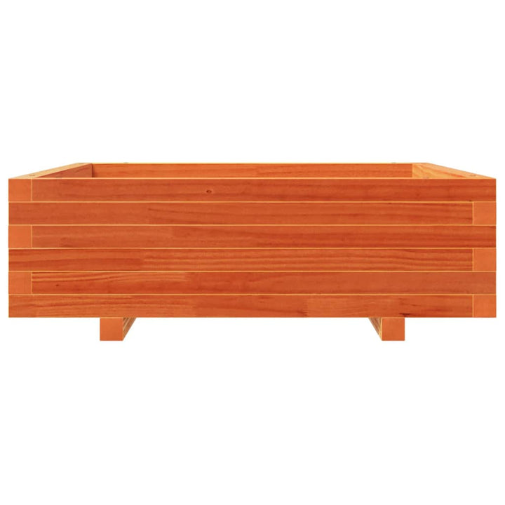 plantekasse 80x80x26,5 cm massivt fyrretræ gyldenbrun