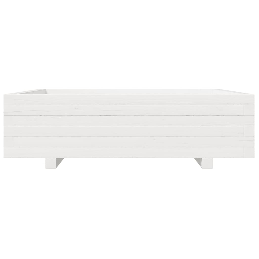 plantekasse 90x90x26,5 cm massivt fyrretræ hvid