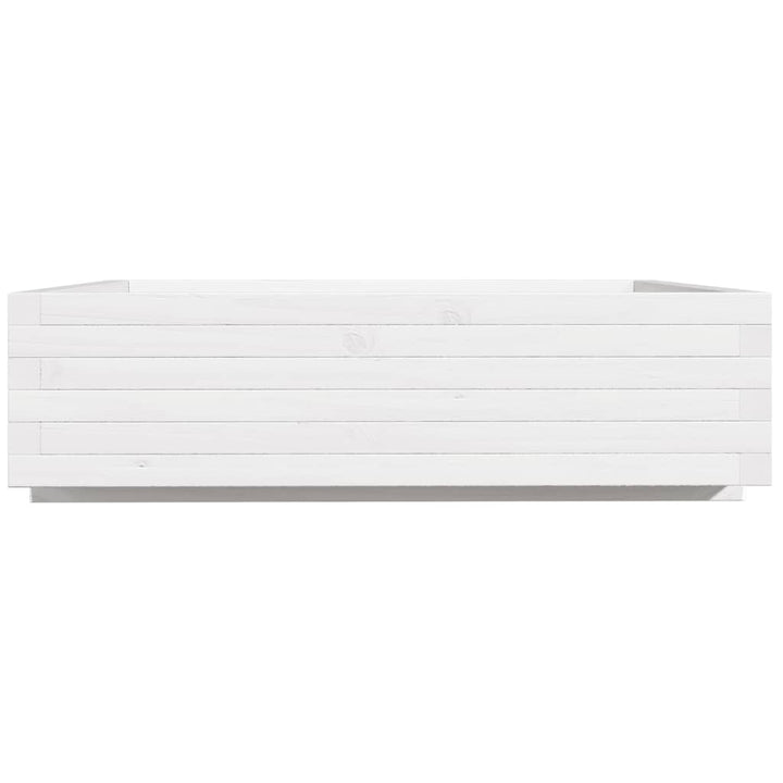 plantekasse 90x90x26,5 cm massivt fyrretræ hvid