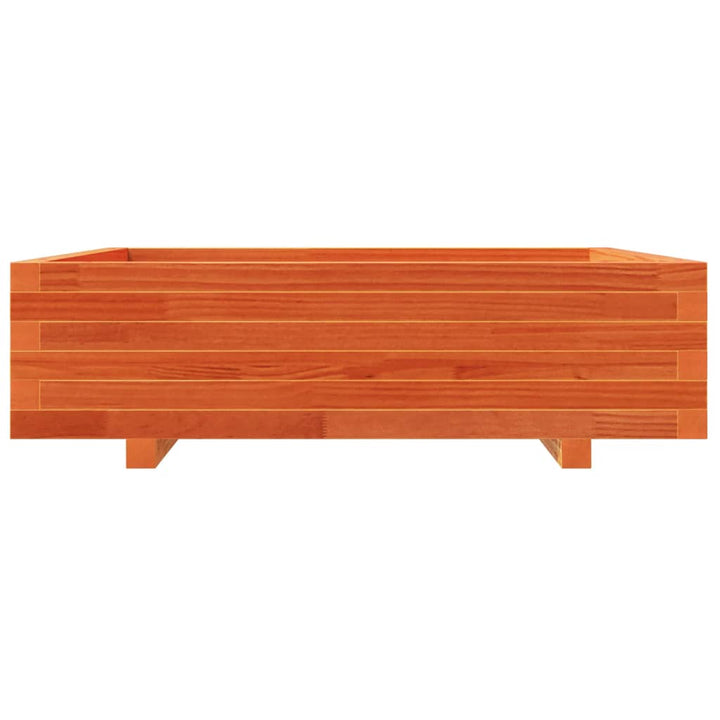 plantekasse 90x90x26,5 cm massivt fyrretræ gyldenbrun