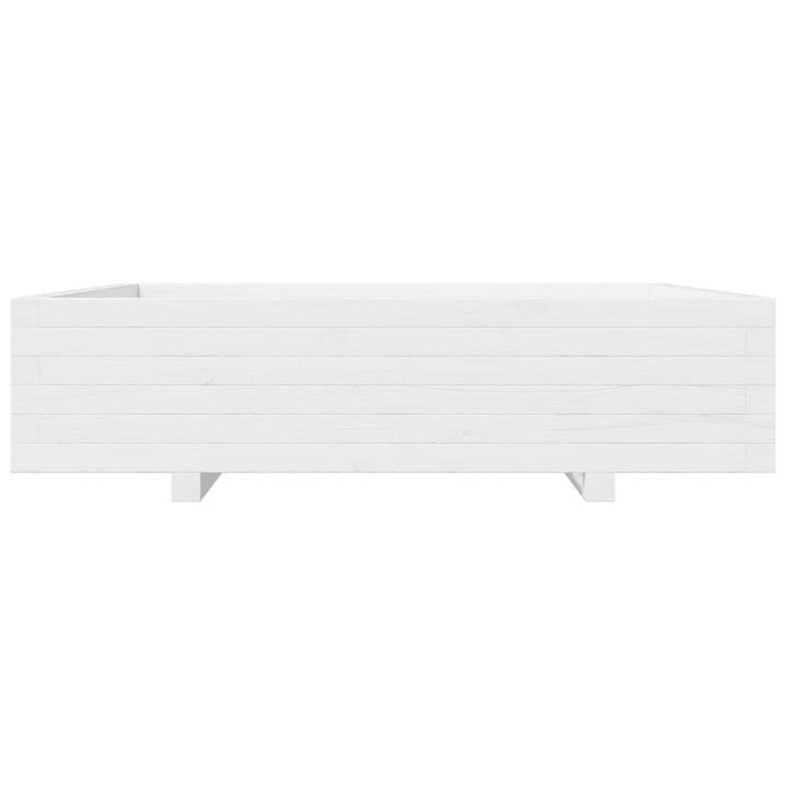 plantekasse 100x100x26,5 cm massivt fyrretræ hvid