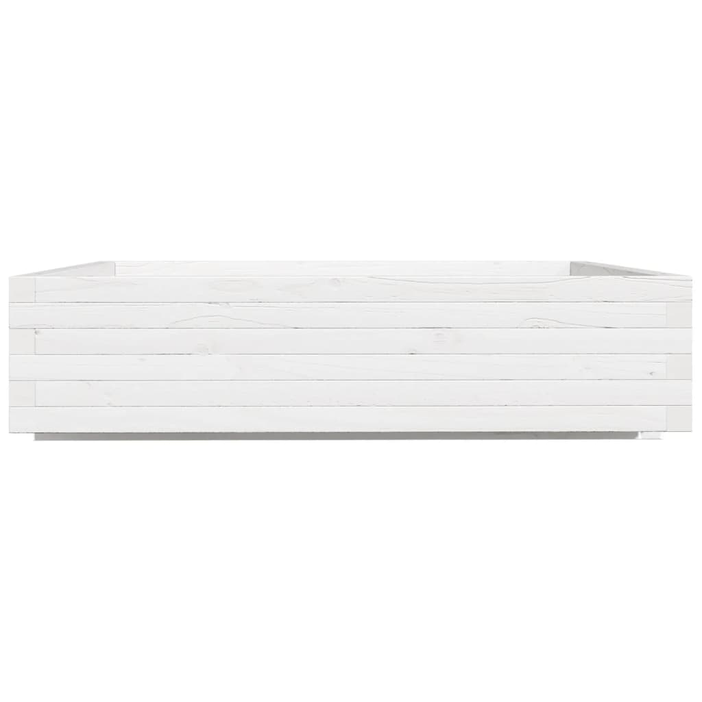 plantekasse 100x100x26,5 cm massivt fyrretræ hvid