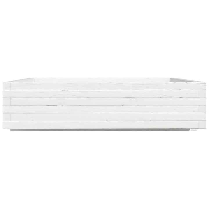 plantekasse 100x100x26,5 cm massivt fyrretræ hvid