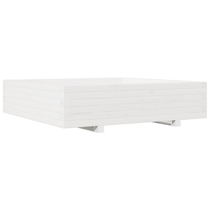 plantekasse 100x100x26,5 cm massivt fyrretræ hvid