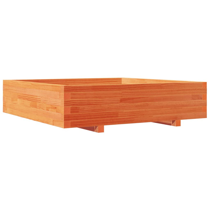 plantekasse 100x100x26,5 cm massivt fyrretræ gyldenbrun