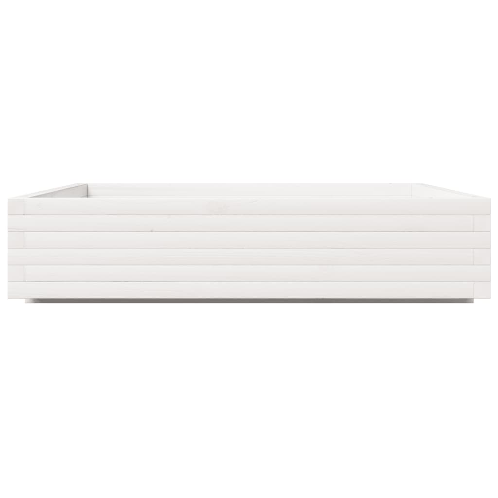 plantekasse 110x110x26,5 cm massivt fyrretræ hvid