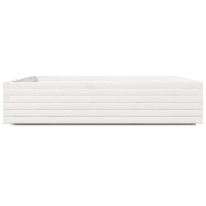 plantekasse 110x110x26,5 cm massivt fyrretræ hvid