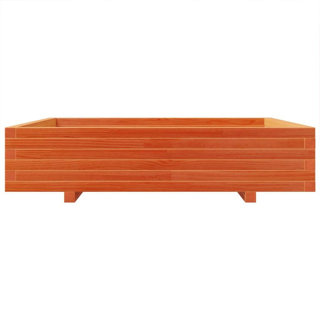 plantekasse 110x110x26,5 cm massivt fyrretræ gyldenbrun