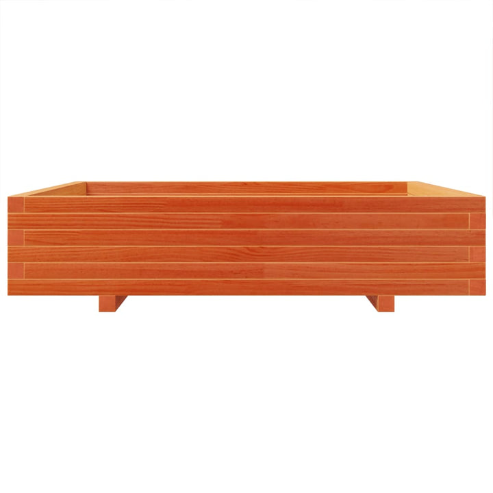 plantekasse 110x110x26,5 cm massivt fyrretræ gyldenbrun