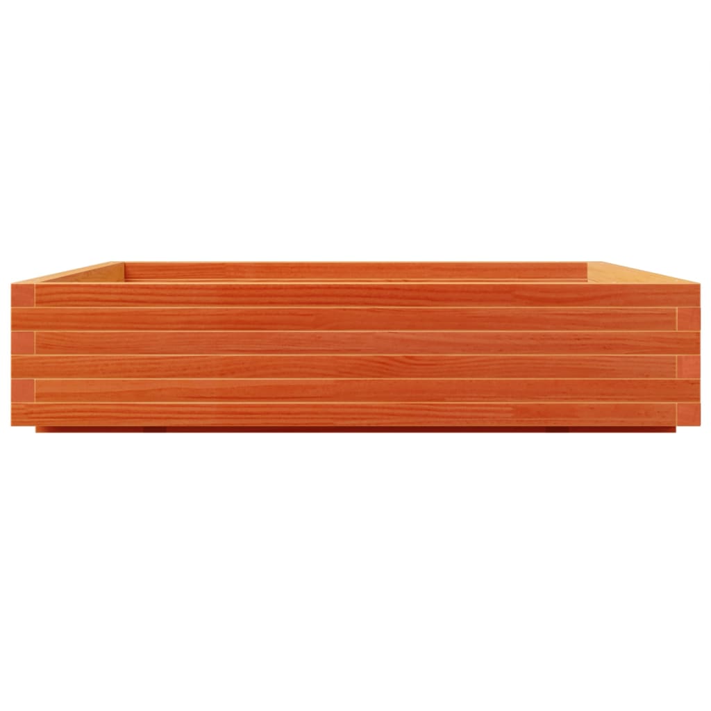 plantekasse 110x110x26,5 cm massivt fyrretræ gyldenbrun