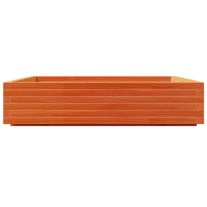 plantekasse 110x110x26,5 cm massivt fyrretræ gyldenbrun