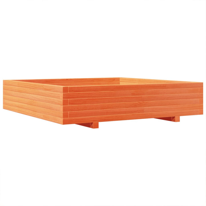 plantekasse 110x110x26,5 cm massivt fyrretræ gyldenbrun