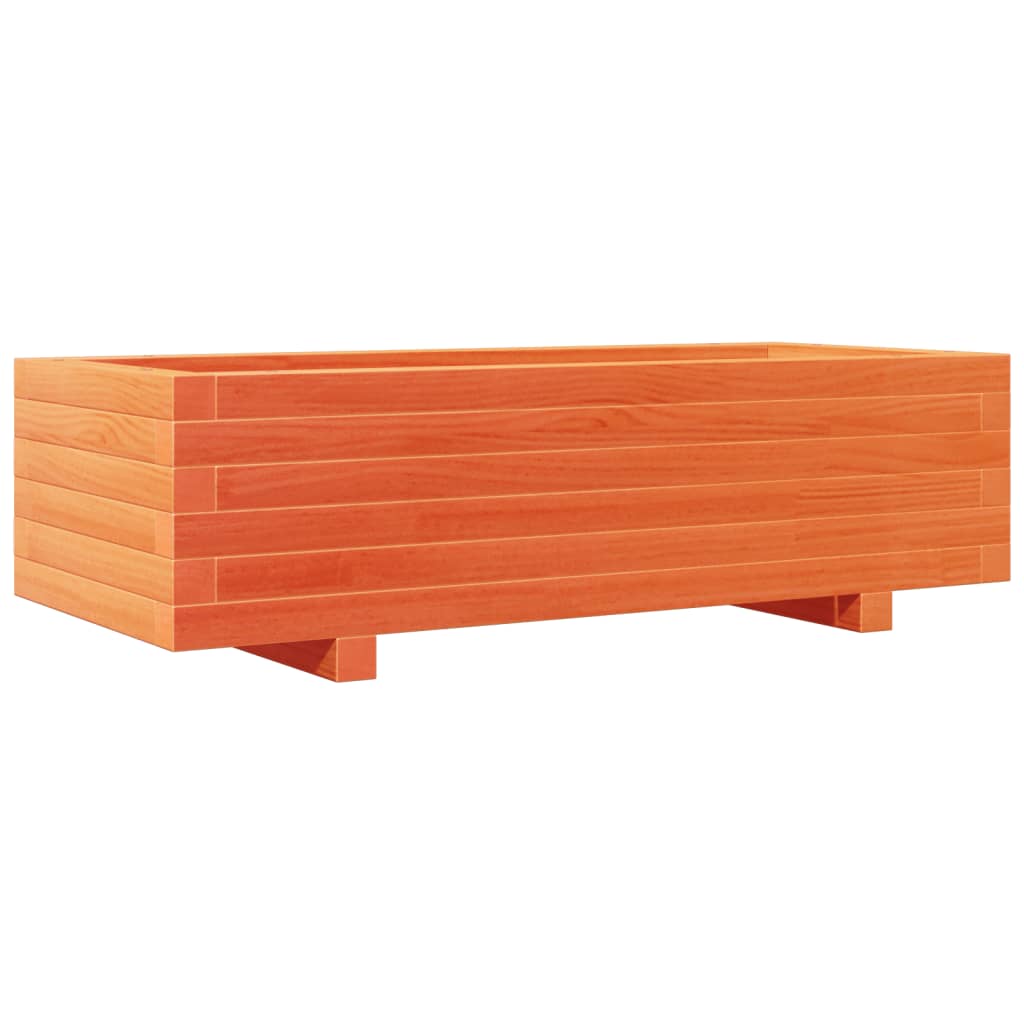 plantekasse 90x40x26,5 cm massivt fyrretræ gyldenbrun
