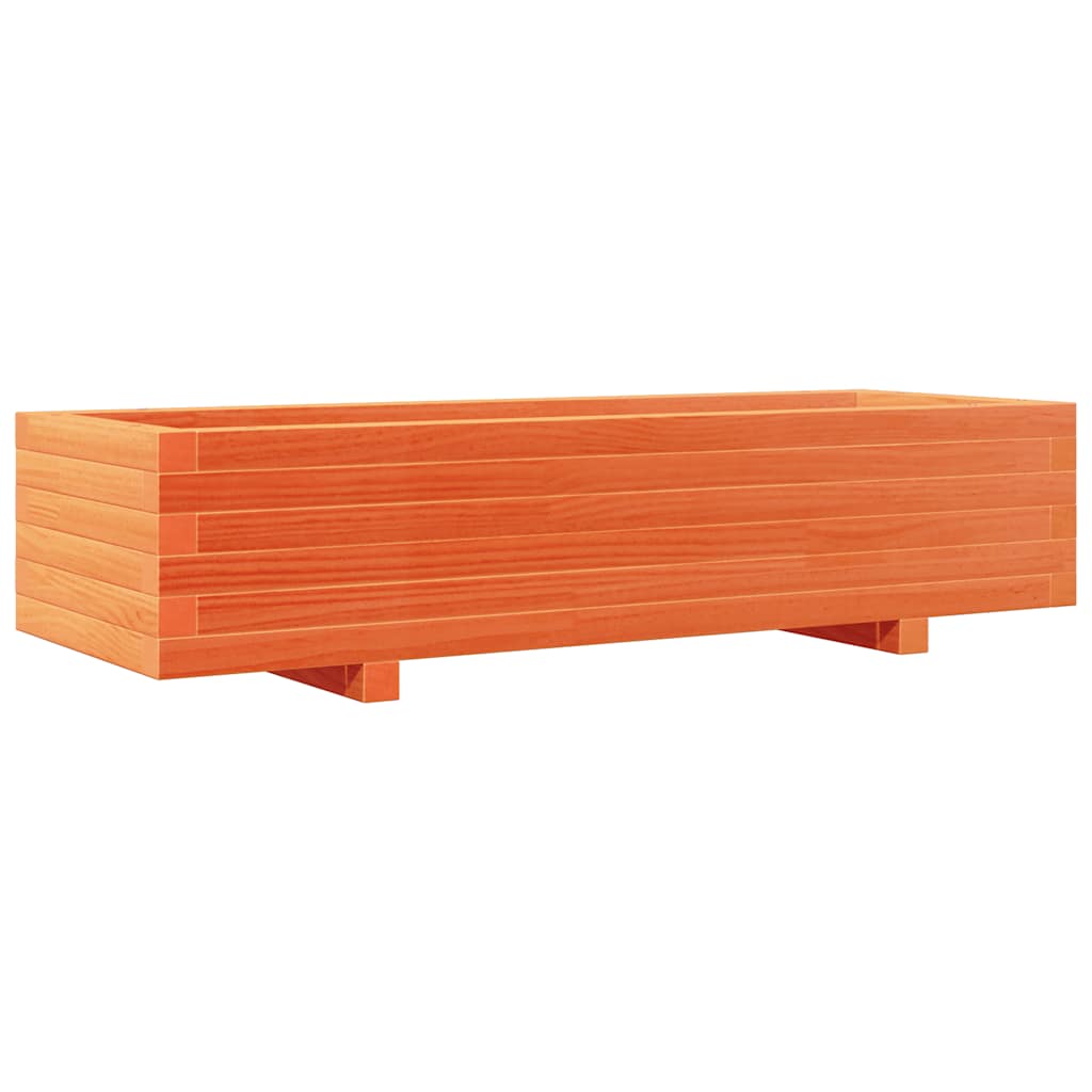 plantekasse 110x40x26,5 cm massivt fyrretræ gyldenbrun