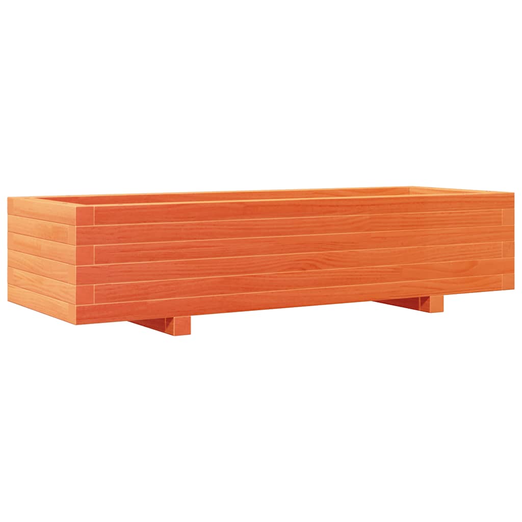 plantekasse 110x40x26,5 cm massivt fyrretræ gyldenbrun