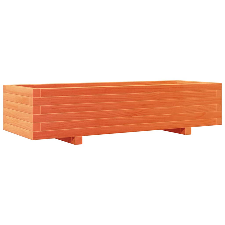 plantekasse 110x40x26,5 cm massivt fyrretræ gyldenbrun