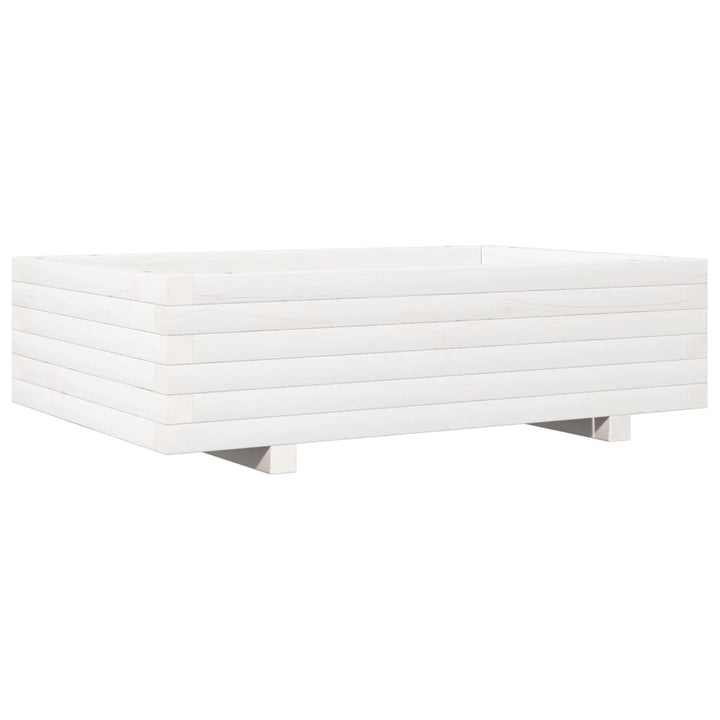 plantekasse 90x60x26,5 cm massivt fyrretræ hvid