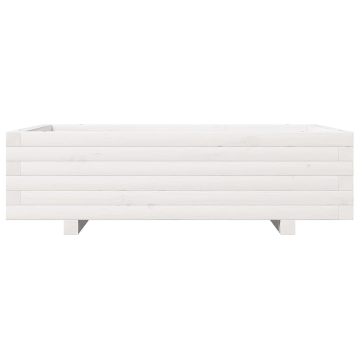 plantekasse 90x60x26,5 cm massivt fyrretræ hvid