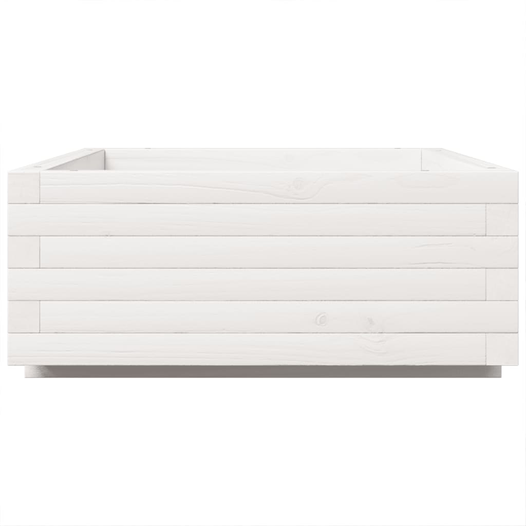 plantekasse 90x60x26,5 cm massivt fyrretræ hvid