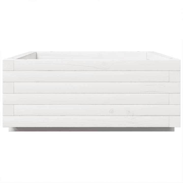 plantekasse 90x60x26,5 cm massivt fyrretræ hvid