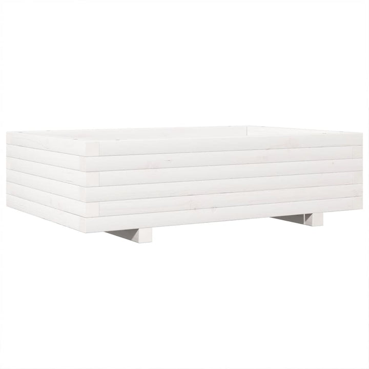 plantekasse 90x60x26,5 cm massivt fyrretræ hvid