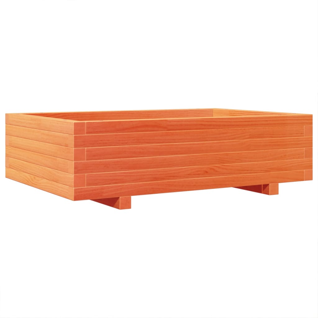 plantekasse 90x60x26,5 cm massivt fyrretræ gyldenbrun