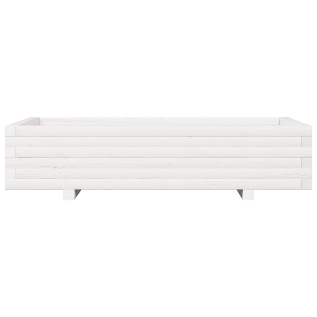 plantekasse 110x60x26,5 cm massivt fyrretræ hvid