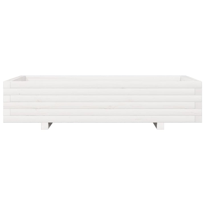 plantekasse 110x60x26,5 cm massivt fyrretræ hvid