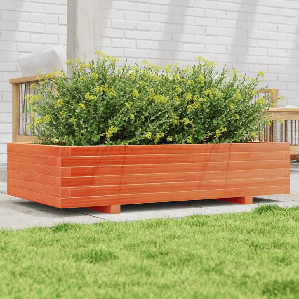 plantekasse 110x60x26,5 cm massivt fyrretræ gyldenbrun