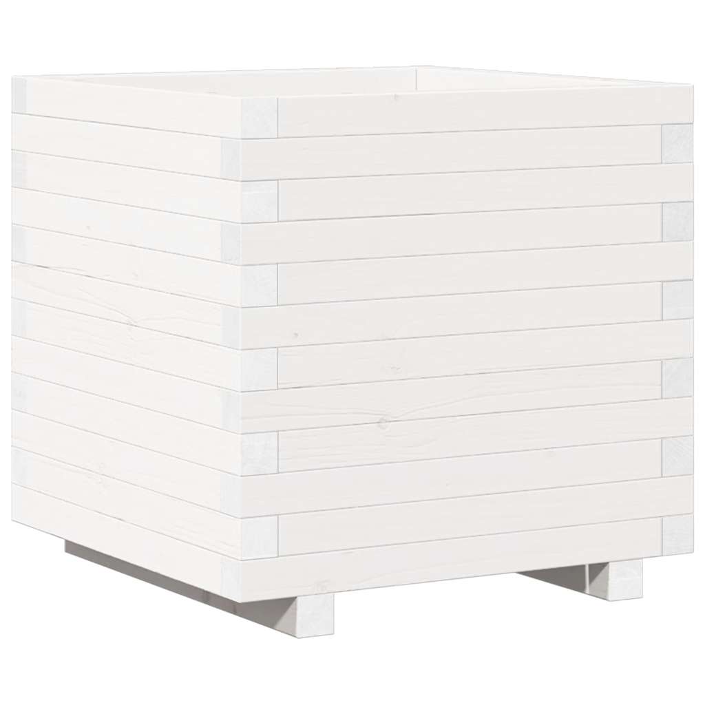 plantekasse 50x50x49,5 cm massivt fyrretræ hvid