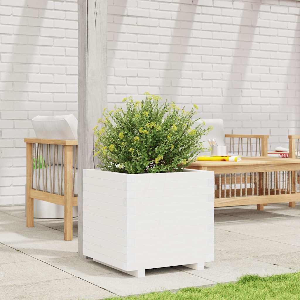 plantekasse 50x50x49,5 cm massivt fyrretræ hvid