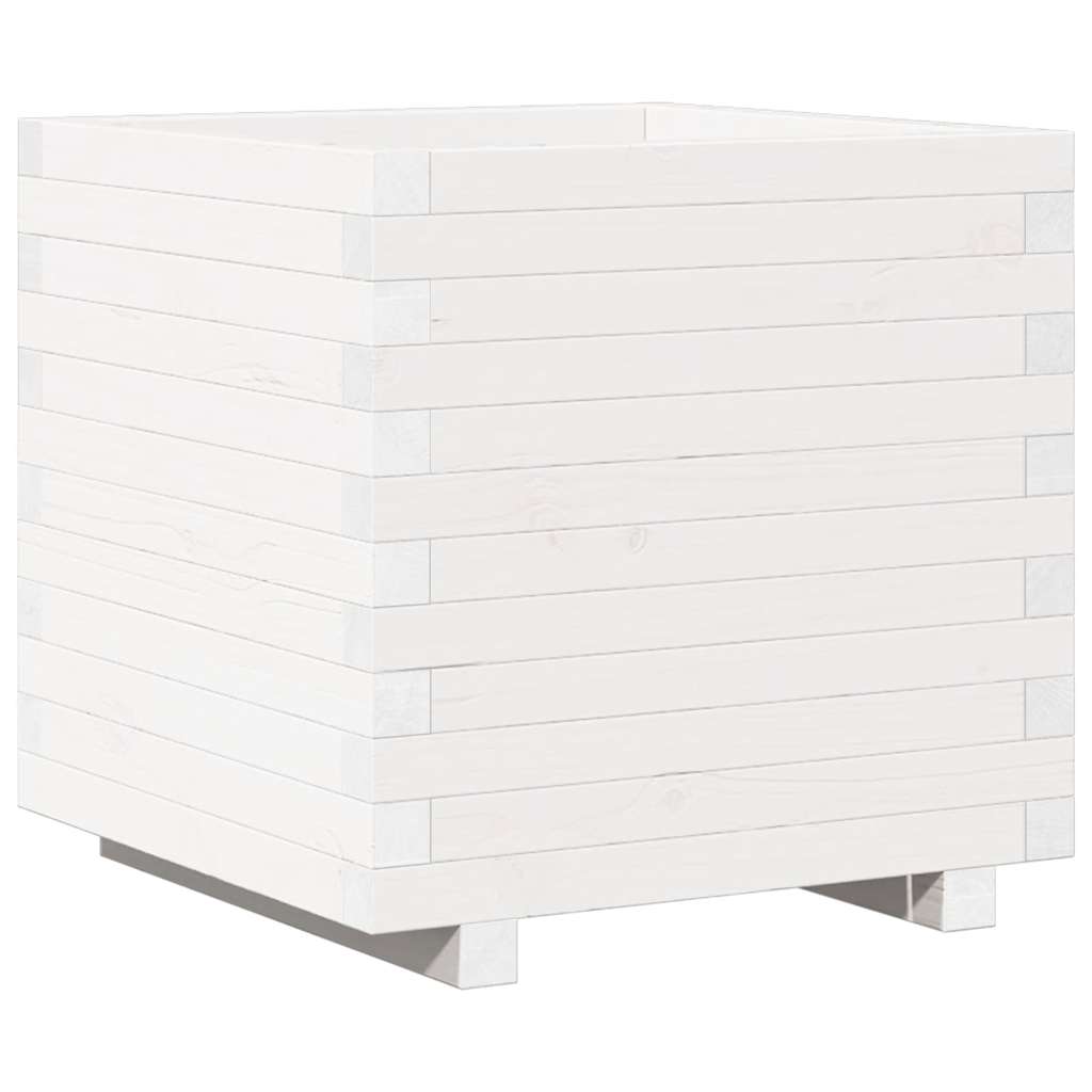 plantekasse 50x50x49,5 cm massivt fyrretræ hvid