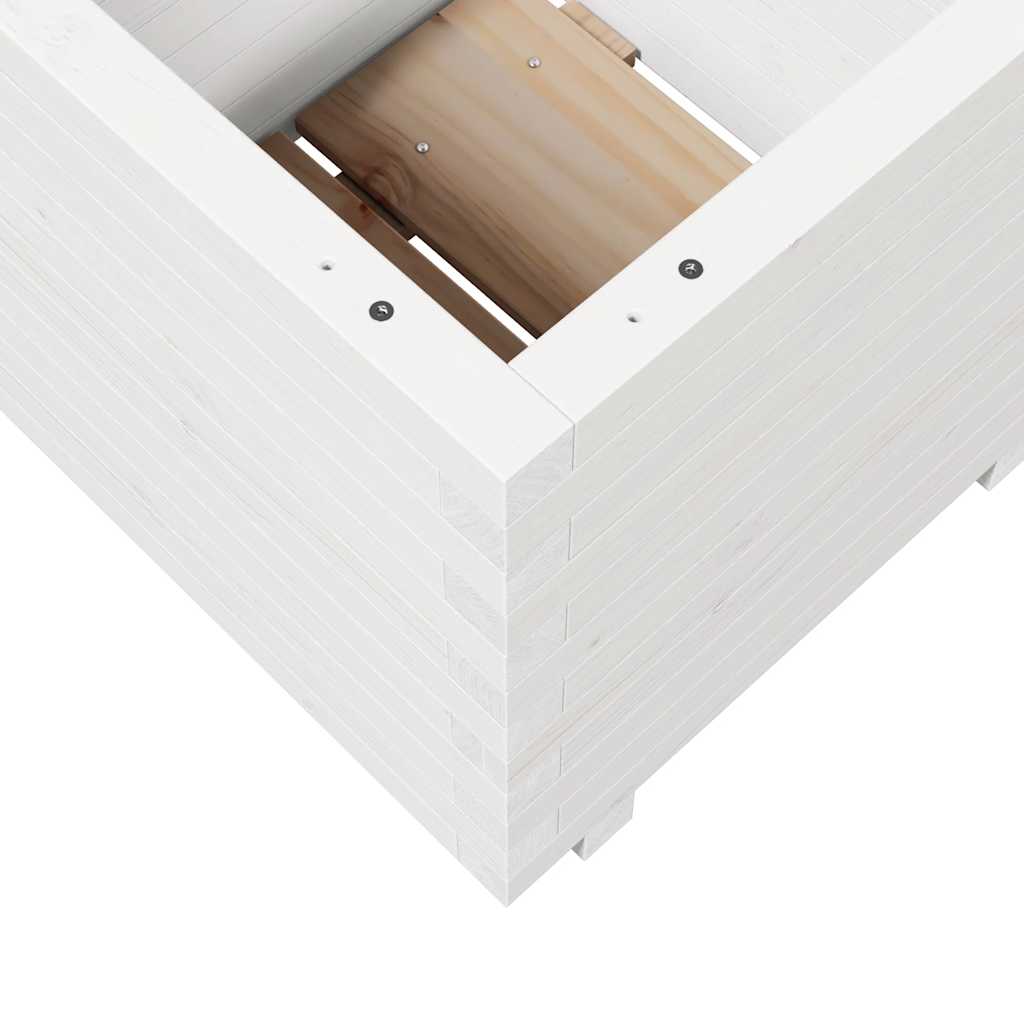 plantekasse 50x50x49,5 cm massivt fyrretræ hvid