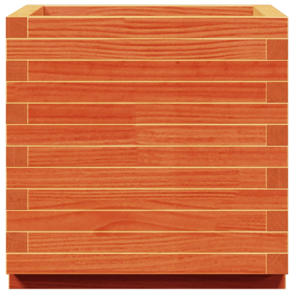 plantekasse 50x50x49,5 cm massivt fyrretræ gyldenbrun