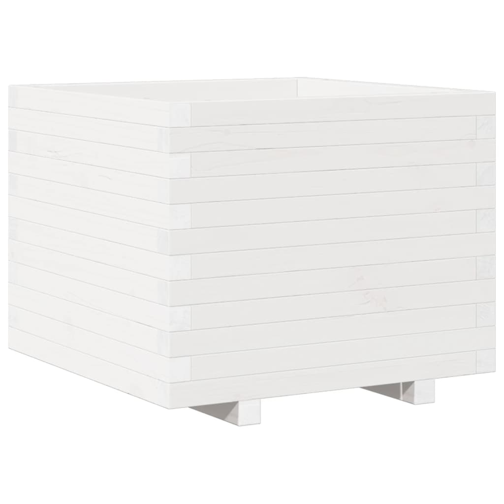 plantekasse 60x60x49,5 cm massivt fyrretræ hvid