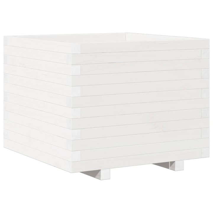 plantekasse 60x60x49,5 cm massivt fyrretræ hvid